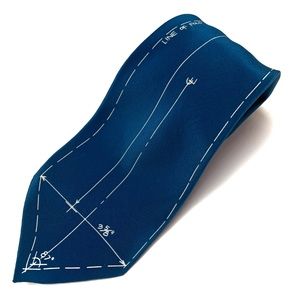 ACME Studios 100% Silk Blueprint Architect Design Blue & White Neck Tie